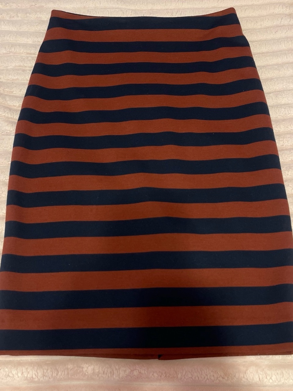 The Limited Navy & Rust Striped Pencil Skirt